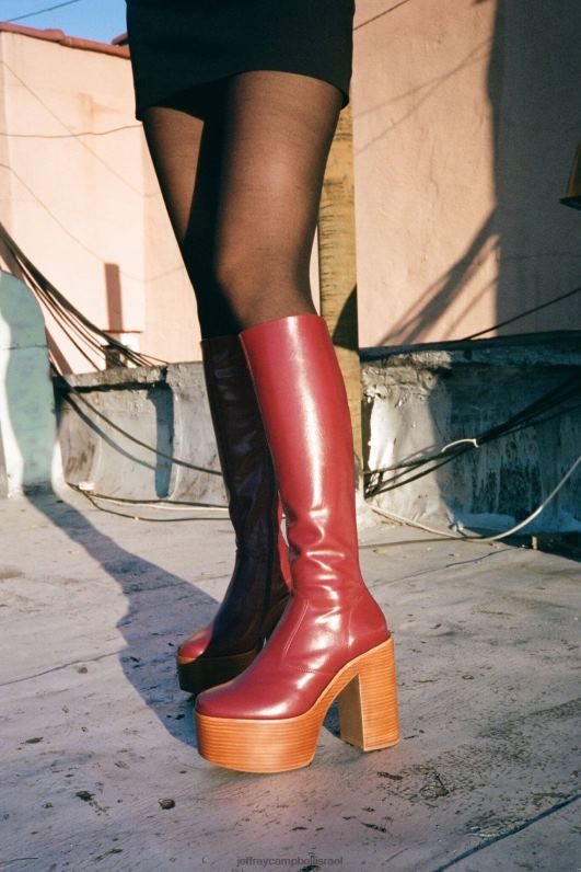 il Jeffrey Campbell צ'יקה מגפיים מברך עד ירך נשים ערימת שיזוף גמל קלה NN6N6760