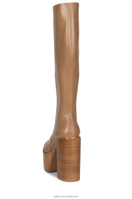 il Jeffrey Campbell צ'יקה מגפיים מברך עד ירך נשים ערימת שיזוף גמל קלה NN6N6760