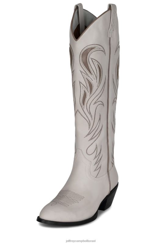 il Jeffrey Campbell הלול מגפיים מברך עד ירך נשים חום לבן NN6N6763