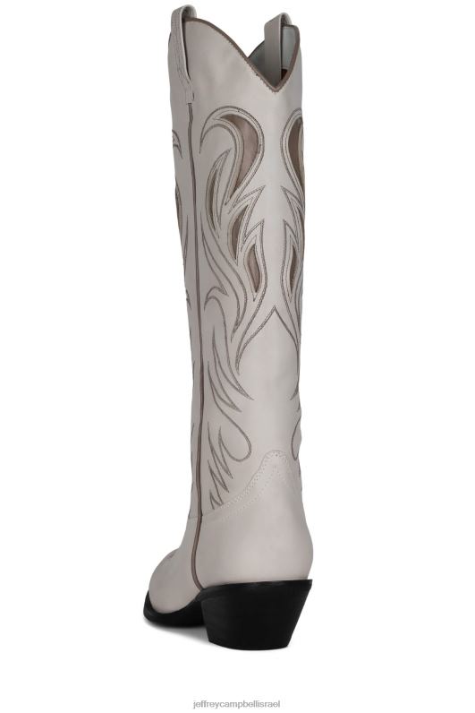 il Jeffrey Campbell הלול מגפיים מברך עד ירך נשים חום לבן NN6N6763