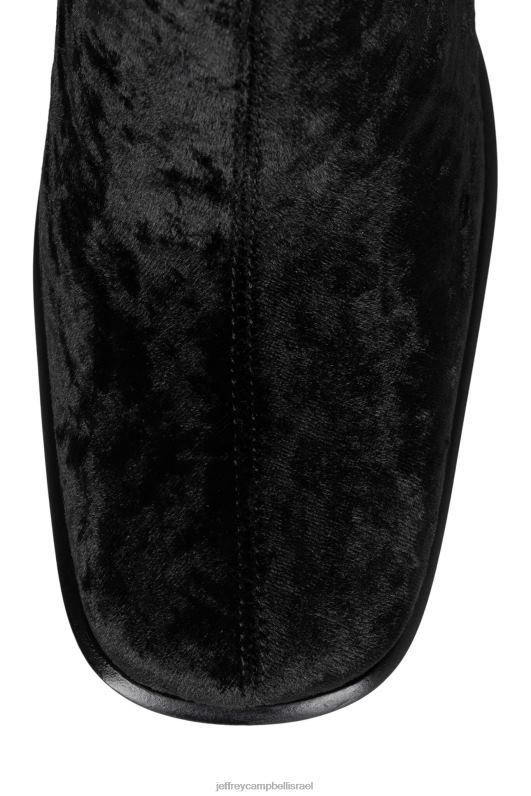 il Jeffrey Campbell נאיסנס מגפיים מברך עד ירך נשים קטיפה שחורה מעוכה NN6N6768