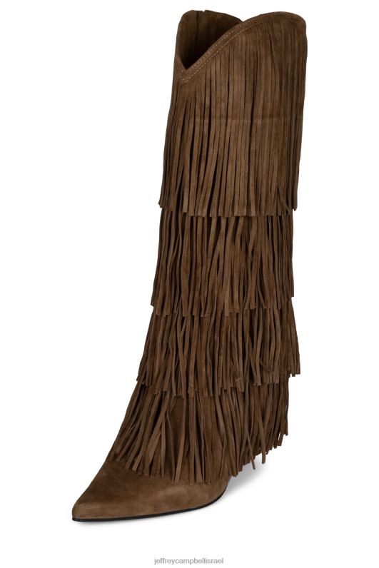 il Jeffrey Campbell סוס פרא מגפיים מברך עד ירך נשים זמש שזוף NN6N6771