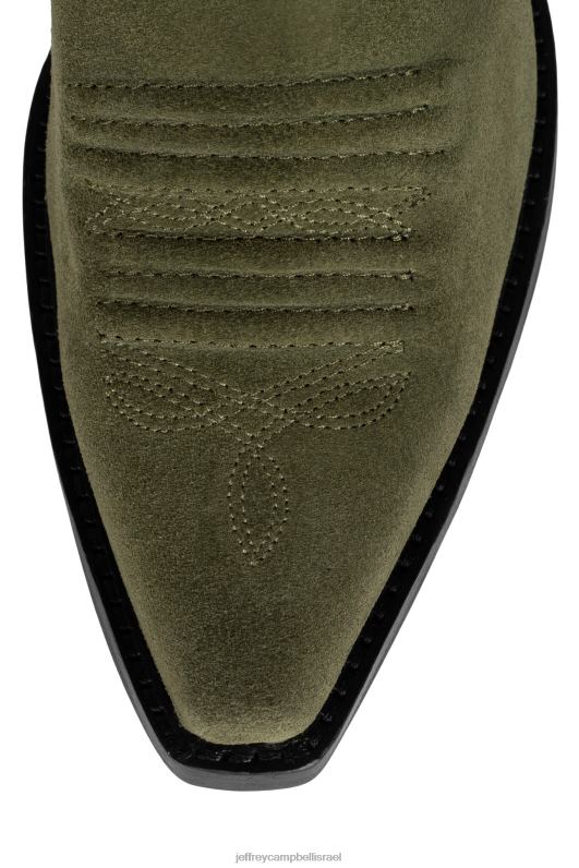 il Jeffrey Campbell מרפרף מגפיים מברך עד ירך נשים זמש זית זית מתכתי NN6N6778