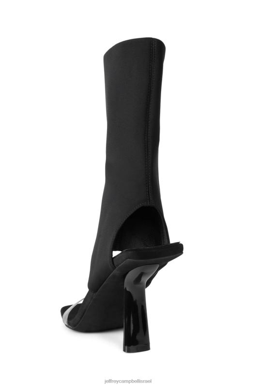 il Jeffrey Campbell סטרוטין סנדל עם עקבים נשים ניאופרן שחור שקוף NN6N677