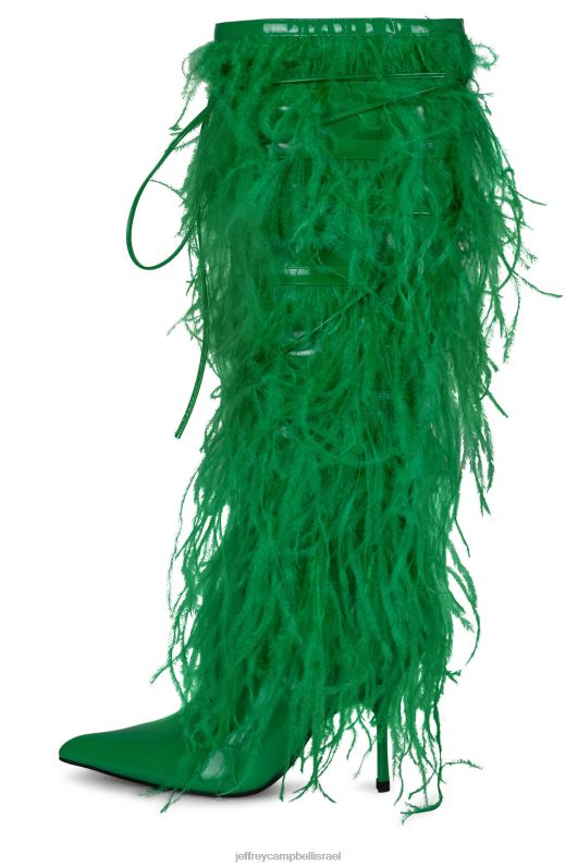 il Jeffrey Campbell שייק-יה מגפיים מברך עד ירך נשים משולבת פטנט ירוק NN6N6792
