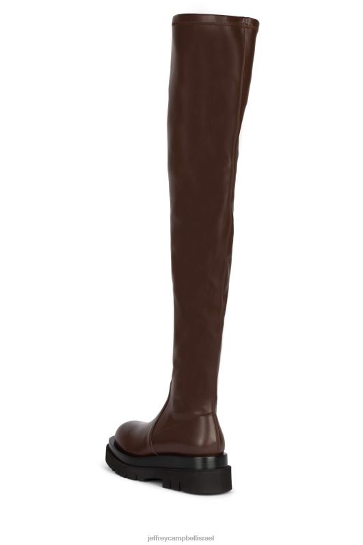 il Jeffrey Campbell טנק-בסדר מגפיים מברך עד ירך נשים חום NN6N6809