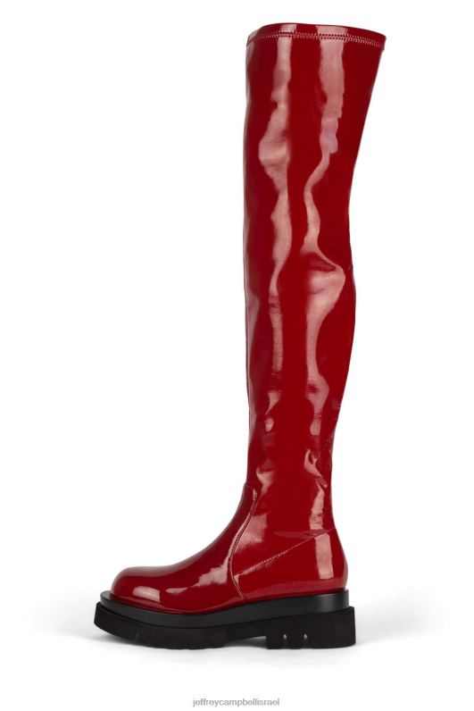 il Jeffrey Campbell טנק-בסדר מגפיים מברך עד ירך נשים פטנט חלודה NN6N6813