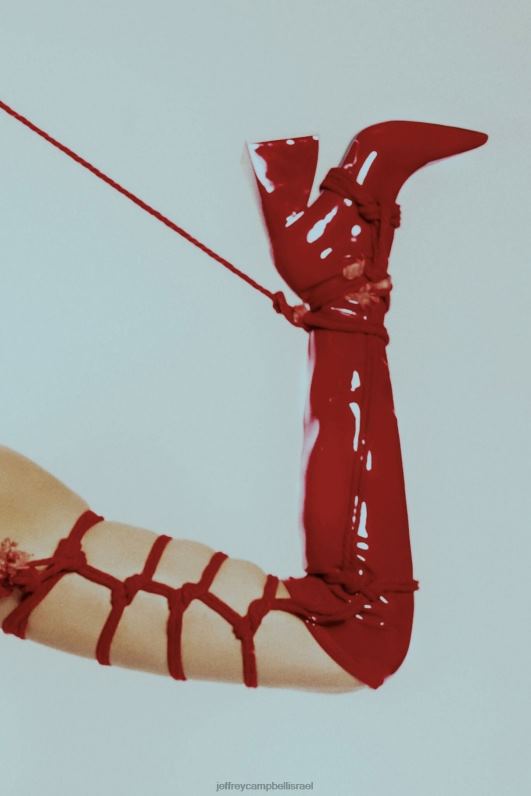 il Jeffrey Campbell ערעורים מגפיים מברך עד ירך נשים פטנט אדום NN6N6816