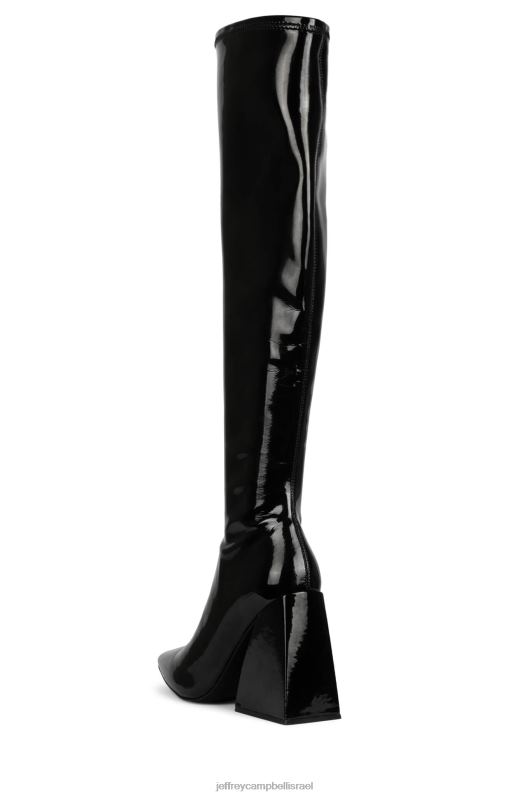 il Jeffrey Campbell ערעורים מגפיים מברך עד ירך נשים פטנט שחור NN6N6817