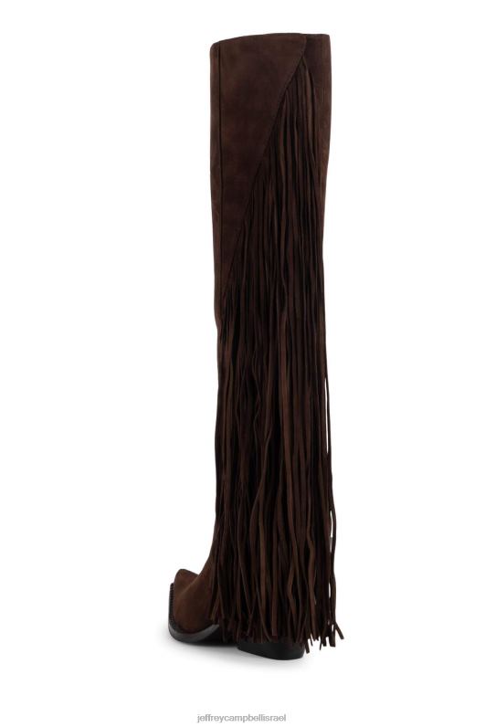 il Jeffrey Campbell בקר מגפיים מברך עד ירך נשים זמש חום NN6N6825