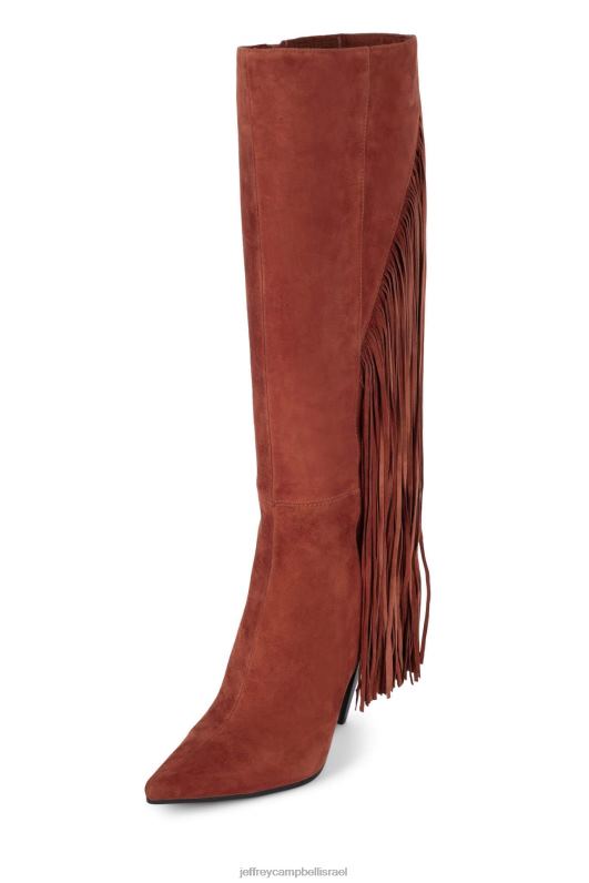 il Jeffrey Campbell הַדהָרָה מגפיים מברך עד ירך נשים זמש חלודה NN6N6826