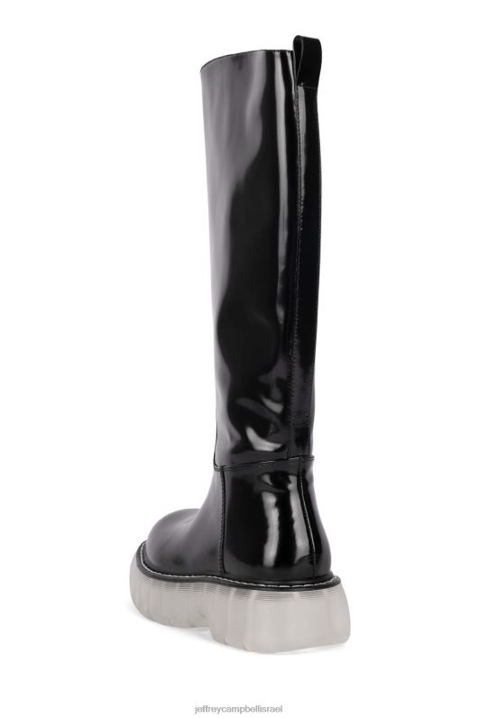 il Jeffrey Campbell בִּלוּשׁ מגפיים מברך עד ירך נשים קופסה שחורה שקופה NN6N6828