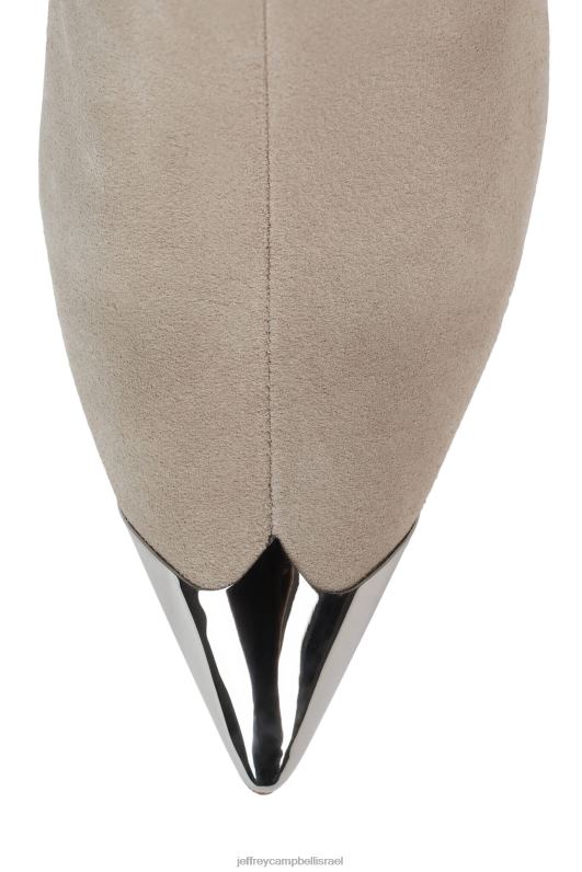 il Jeffrey Campbell מאת גולי מגפיים מברך עד ירך נשים זמש בז' כסף NN6N6841