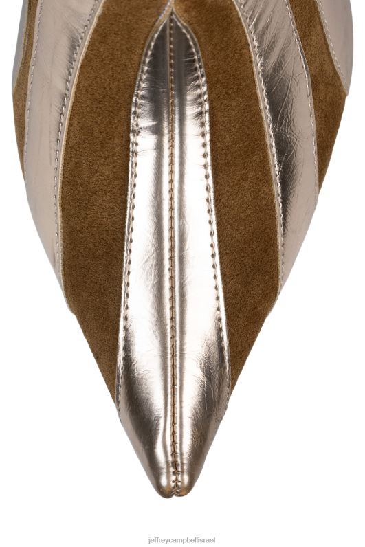 il Jeffrey Campbell לא מאולף מגפיים מברך עד ירך נשים זמש שזוף רוזגולד NN6N6848