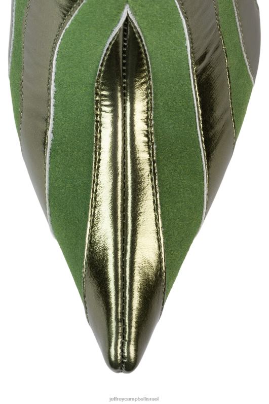 il Jeffrey Campbell לא מאולף מגפיים מברך עד ירך נשים זמש ירוק מטאלי ירוק NN6N6850