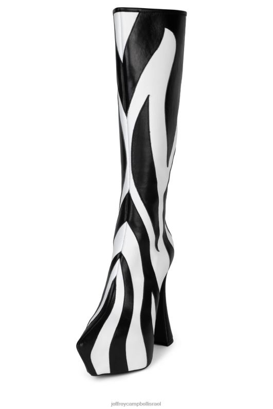 il Jeffrey Campbell לא מאולף מגפיים מברך עד ירך נשים זברה שחורה לבנה NN6N6851
