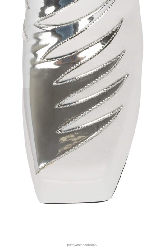 il Jeffrey Campbell נשק זאת מגפיים מברך עד ירך נשים כסף לבן NN6N6873