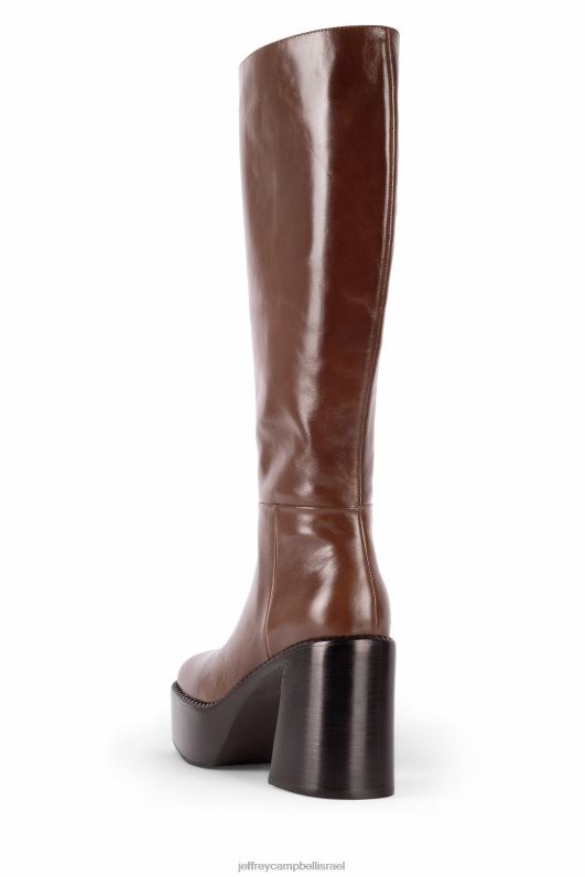 il Jeffrey Campbell הלהקה מגפיים מברך עד ירך נשים חום NN6N6876