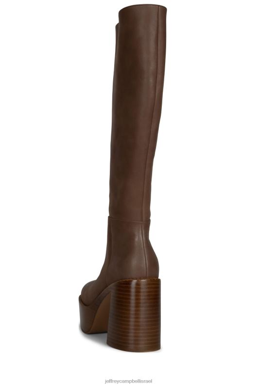 il Jeffrey Campbell הלהקה מגפיים מברך עד ירך נשים ערימת לק חום שזוף NN6N6877