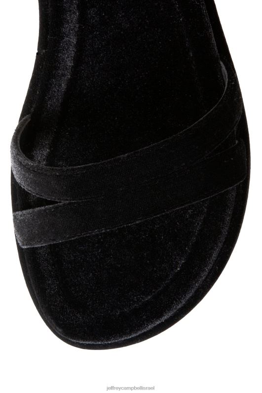 il Jeffrey Campbell לְהַפְעִיל סנדל פלטפורמה נשים קטיפה שחורה מעוכה NN6N6931
