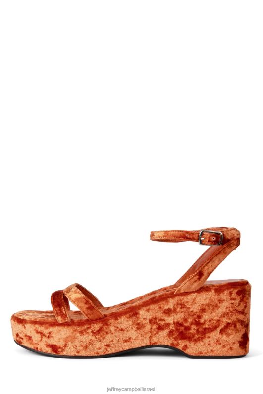 il Jeffrey Campbell לְהַפְעִיל סנדל פלטפורמה נשים קטיפה טבעית מרוסקת כהה NN6N6933