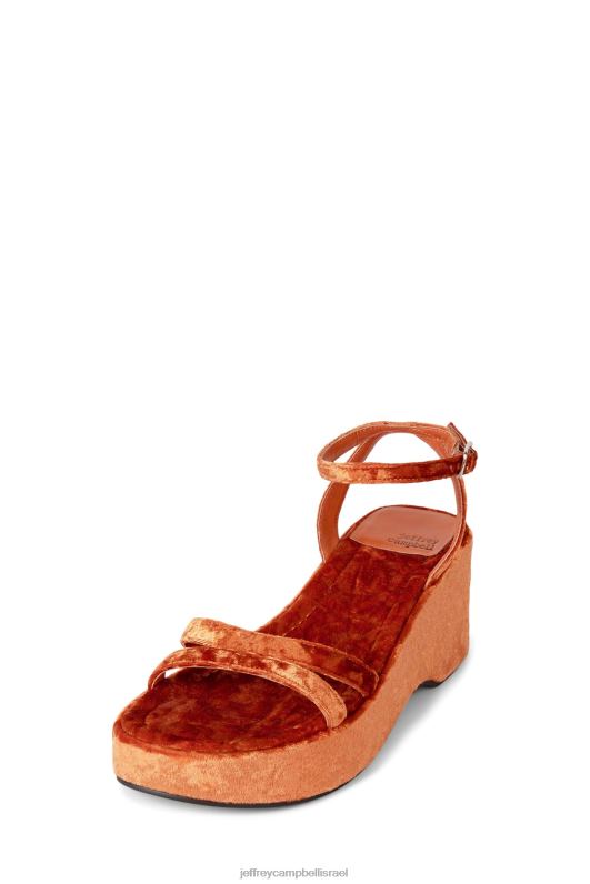 il Jeffrey Campbell לְהַפְעִיל סנדל פלטפורמה נשים קטיפה טבעית מרוסקת כהה NN6N6933