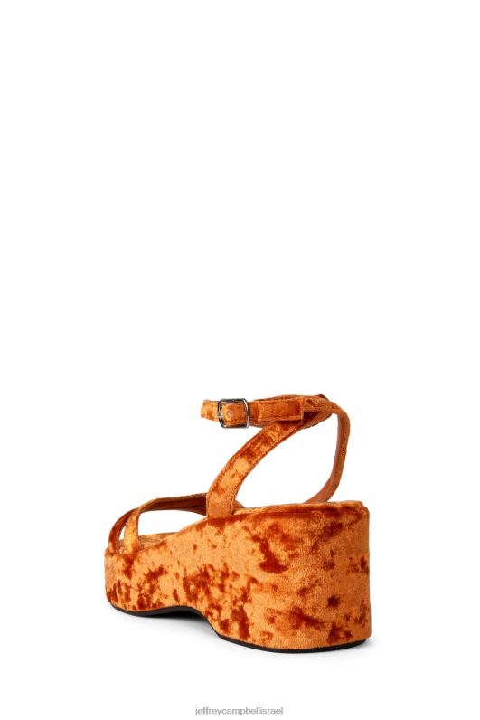 il Jeffrey Campbell לְהַפְעִיל סנדל פלטפורמה נשים קטיפה טבעית מרוסקת כהה NN6N6933