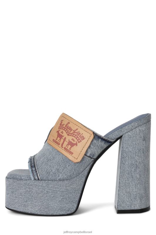 il Jeffrey Campbell כיס אחורי סנדל פלטפורמה נשים שיזוף ג'ינס תכלת NN6N6935