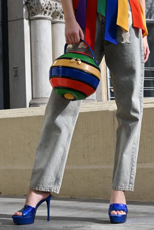 il Jeffrey Campbell קו גבול סנדל פלטפורמה נשים שילוב מתכתי כחול NN6N6937