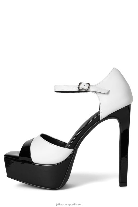 il Jeffrey Campbell מעלה סנדל פלטפורמה נשים שחור פטנט לבן NN6N6940