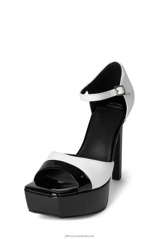 il Jeffrey Campbell מעלה סנדל פלטפורמה נשים שחור פטנט לבן NN6N6940