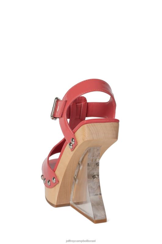 il Jeffrey Campbell גלריה סנדל פלטפורמה נשים פטנט ורוד כהה כסף NN6N6943