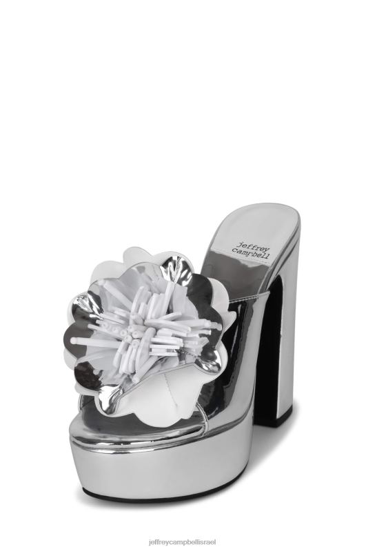 il Jeffrey Campbell אזורים טרופיים סנדל פלטפורמה נשים פטנט כסף לבן NN6N6960