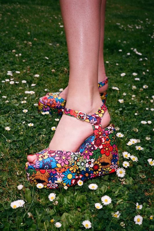 il Jeffrey Campbell מהמם סנדל פלטפורמה נשים אדום ורוד רב פרחוני NN6N6964