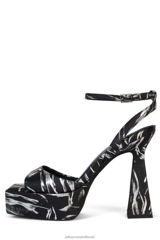 il Jeffrey Campbell חריצים סנדל פלטפורמה נשים כסף שחור NN6N6971