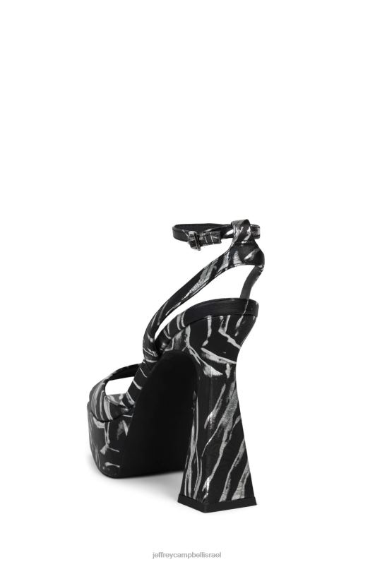 il Jeffrey Campbell חריצים סנדל פלטפורמה נשים כסף שחור NN6N6971