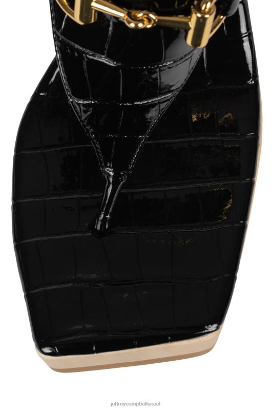 il Jeffrey Campbell מעורפל סנדל פלטפורמה נשים זהב קרוקו שחור NN6N6974