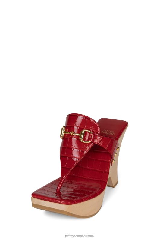il Jeffrey Campbell מעורפל סנדל פלטפורמה נשים זהב קרוקו אדום NN6N6975