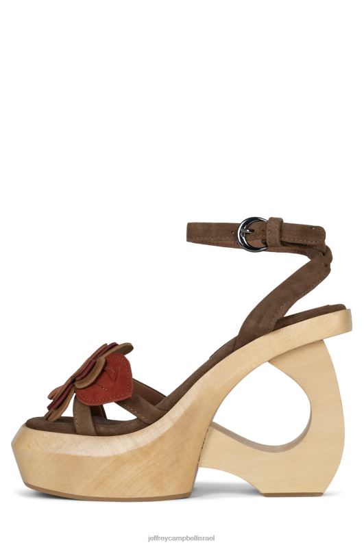 il Jeffrey Campbell מחאנה סנדל פלטפורמה נשים חלודה זמש חומה NN6N6981