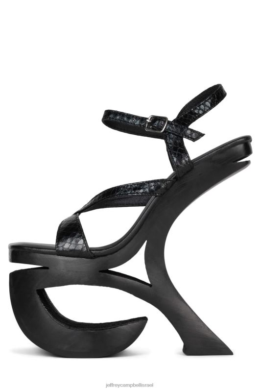 il Jeffrey Campbell שׁוֹבְבוּת סנדל פלטפורמה נשים נחש שחור NN6N6986