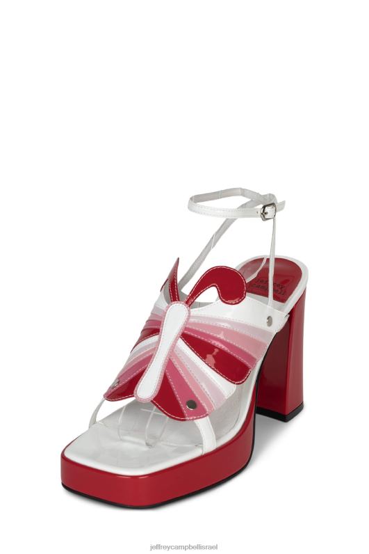 il Jeffrey Campbell מונרך-ל סנדל פלטפורמה נשים אדום פטנט לבן מולטי NN6N6989