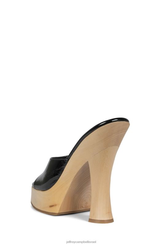 il Jeffrey Campbell annais סנדל פלטפורמה נשים פטנט קמט שחור NN6N61132
