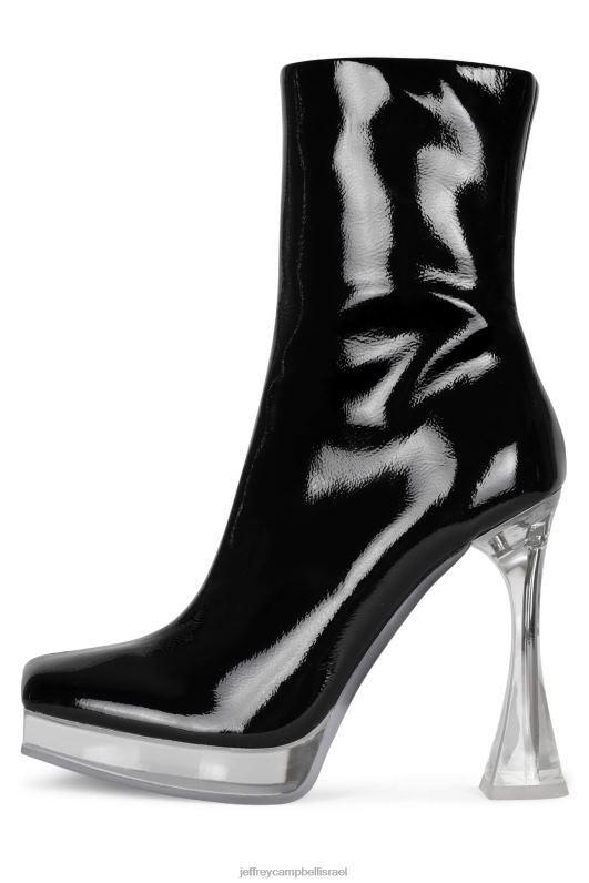 il Jeffrey Campbell bel-air-cl מגפי קרסול נשים פטנט קמט שחור NN6N6528