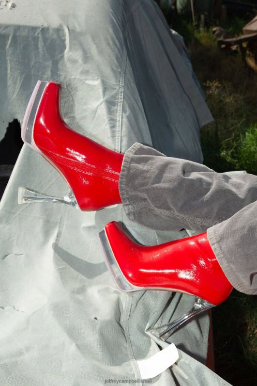 il Jeffrey Campbell bel-air-cl מגפי קרסול נשים פטנט קמט שחור NN6N6528