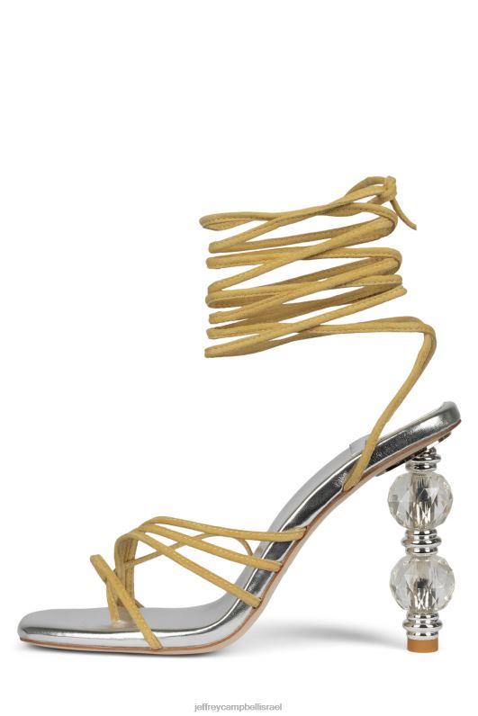 il Jeffrey Campbell bijouxx-2 סנדל עם עקבים נשים כסף זמש צהוב NN6N61616