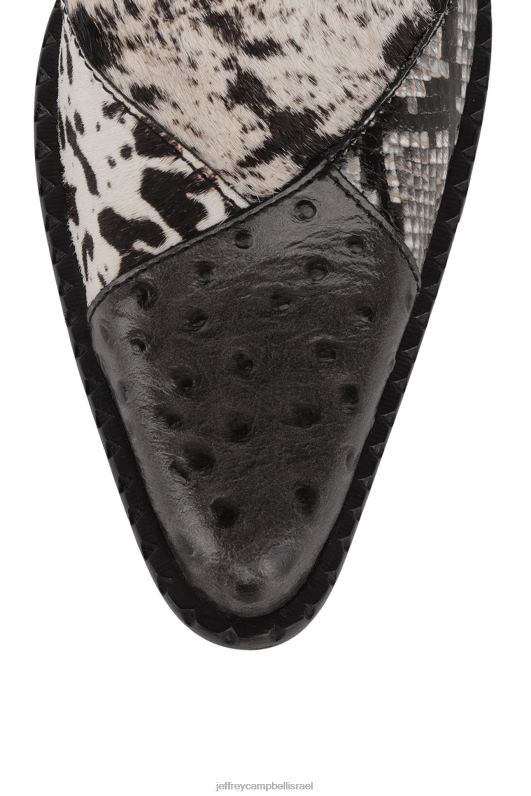 il Jeffrey Campbell caballeros מגפי קרסול נשים שילוב אקזוטי שחור לבן NN6N6596