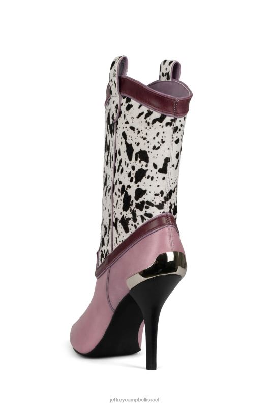 il Jeffrey Campbell אל-פאסו-פ מגפי קרסול נשים סגול cb שיער שחור לבן NN6N6348