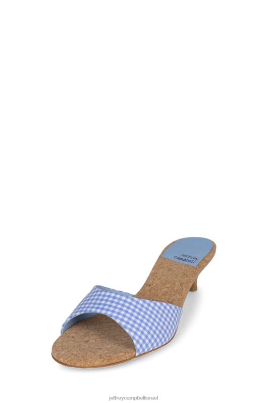 il Jeffrey Campbell chartreux סנדל עם עקבים נשים פקק משובץ כחול NN6N61413