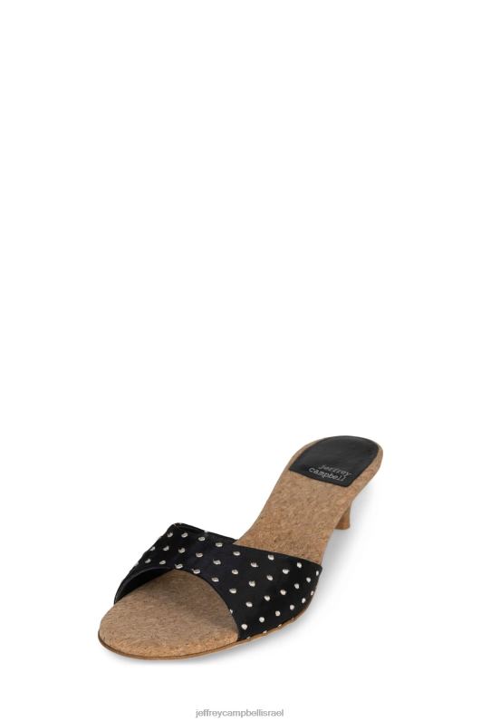 il Jeffrey Campbell chartreux סנדל עם עקבים נשים פקק מנוקד שחור NN6N61414