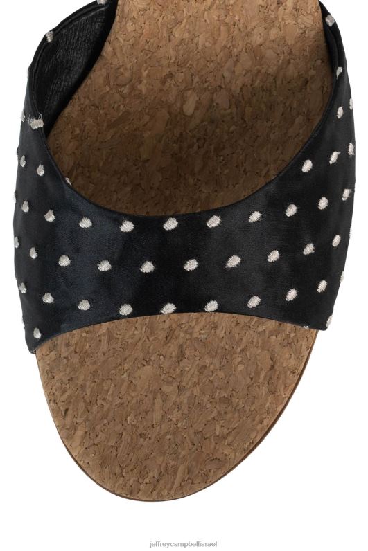 il Jeffrey Campbell chartreux סנדל עם עקבים נשים פקק מנוקד שחור NN6N61414